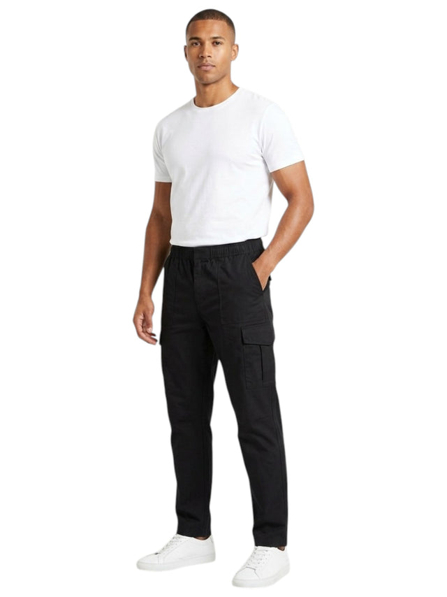 Image for Men's Plain Solid Cargo Pant,Black