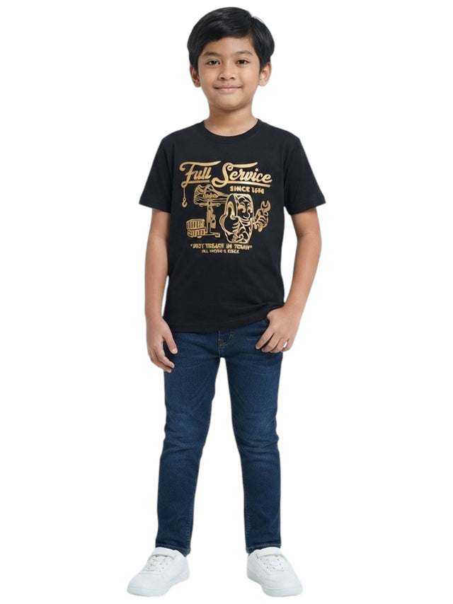Image for Kids Boy's Printed Top,Black