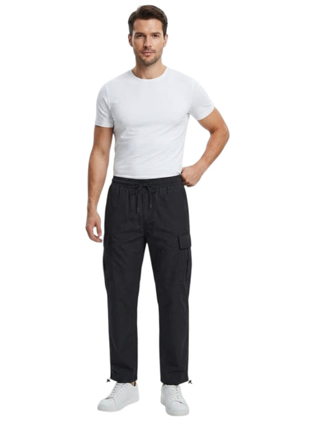 Image for Men's Plain Solid Cargo Pant,Black