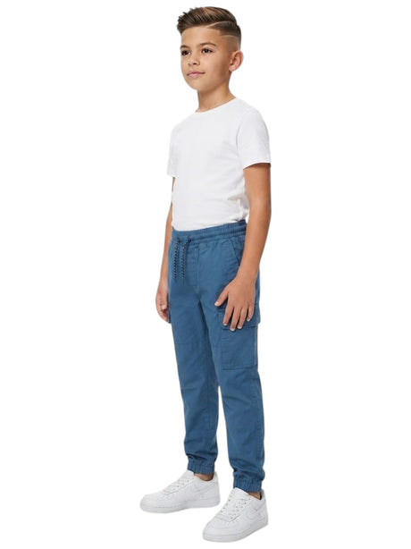 Image for Kids Boy's Plain Cargo Pant,Dusty Blue