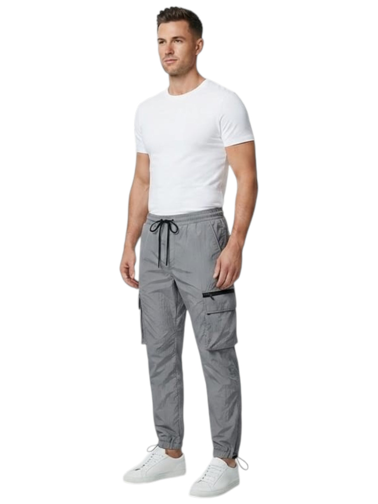Image for Men's Textured Cargo Pant,Grey