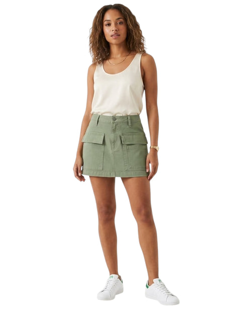 Image for Women's Plain Jeans Skirt,Olive