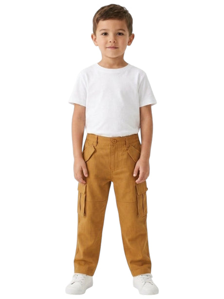 Image for Kids Boy's Plain Cargo Pant,Light Brown