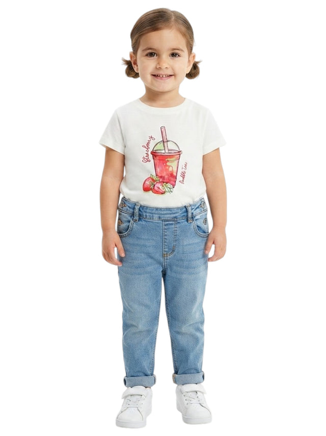 Image for Kids Girl's Printed Top,White