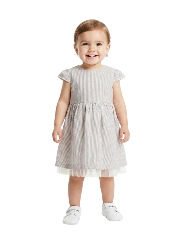 Image for Kids Girl's Striped Dress,Black/White