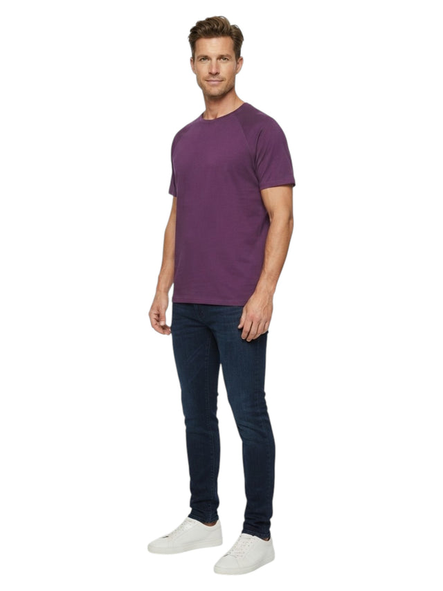 Image for Men's Plain Solid Top,Dark Purple