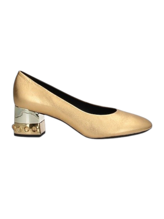 Image for Women's Plain Heeled Shoes,Gold 