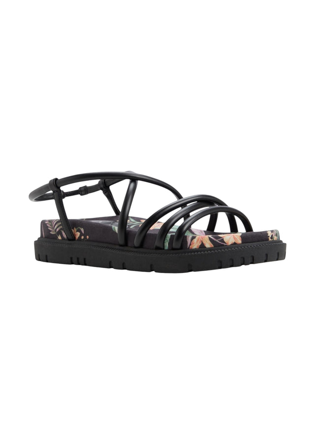 Image for Women's Floral Printed Sandals,Black