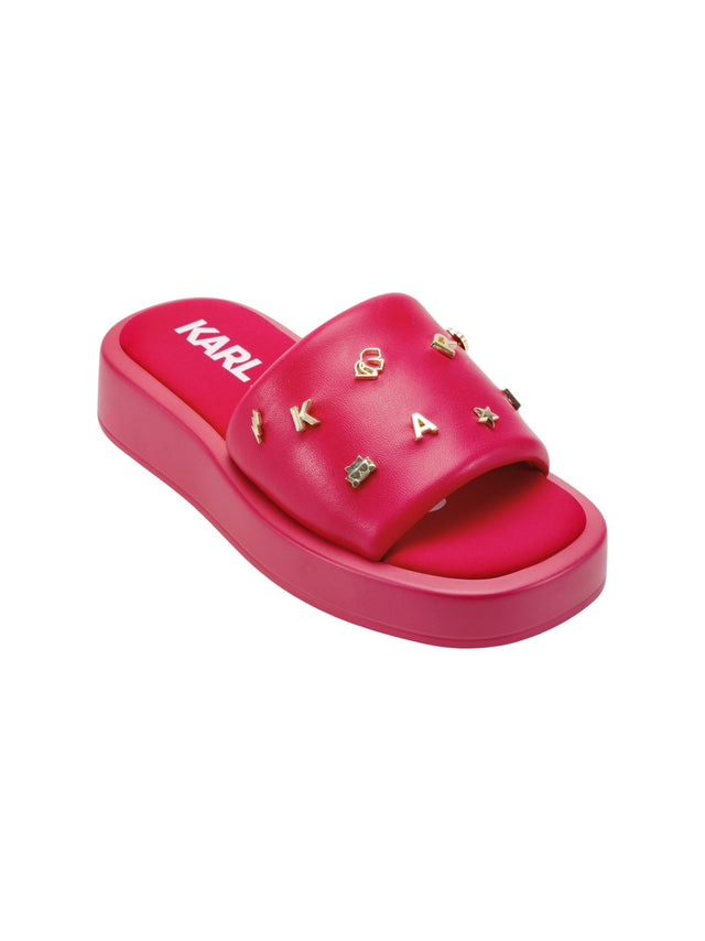 Image for Women's Plain Opal Studded Slippers,Hot Pink