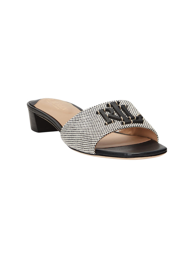 Image for Women's Logo Patched Heeled Shoes,Black/White