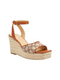 Image for Women's Logo Patched Sandals,Brown
