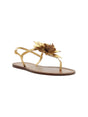 Image for Women's Plain Bright Floral Sandals,Gold/Brown