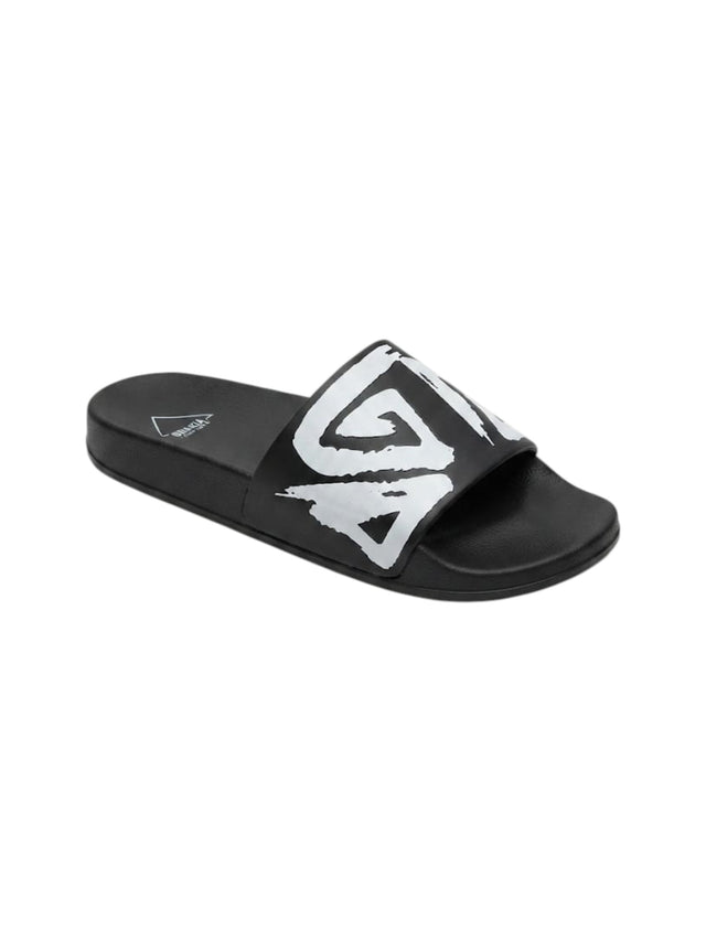 Image for Women's Logo Patched Slippers,Black