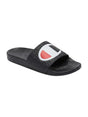 Image for Men's Logo Patched Slippers,Black