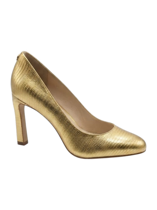 Image for Women's Textured Heeled Shoes,Gold