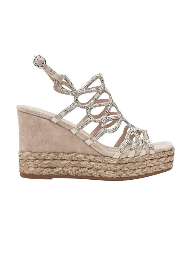 Image for Women's Rhinestone Embellished Sandals,Dark Beige