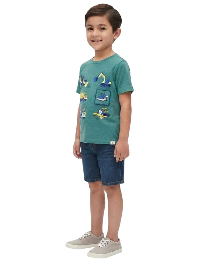 Image for Kids Boy's Printed Top,Dusty Green