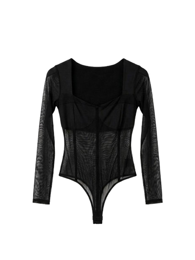 Image for Women's Mesh Body Suit,Black