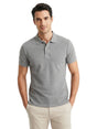 Image for Men's Textured Polo Top,Grey