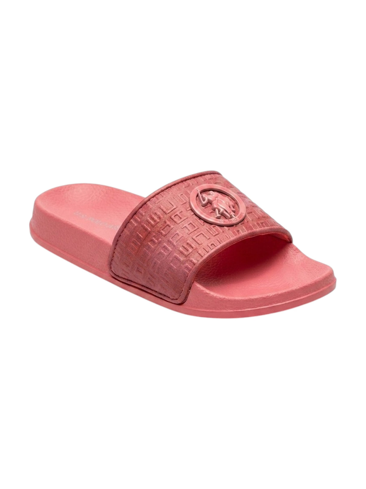 Image for Women's Logo Patched Slippers,Coral Pink