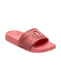Image for Women's Logo Patched Slippers,Coral Pink