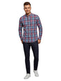 Image for Men's Plaid Dress Shirt,Navy