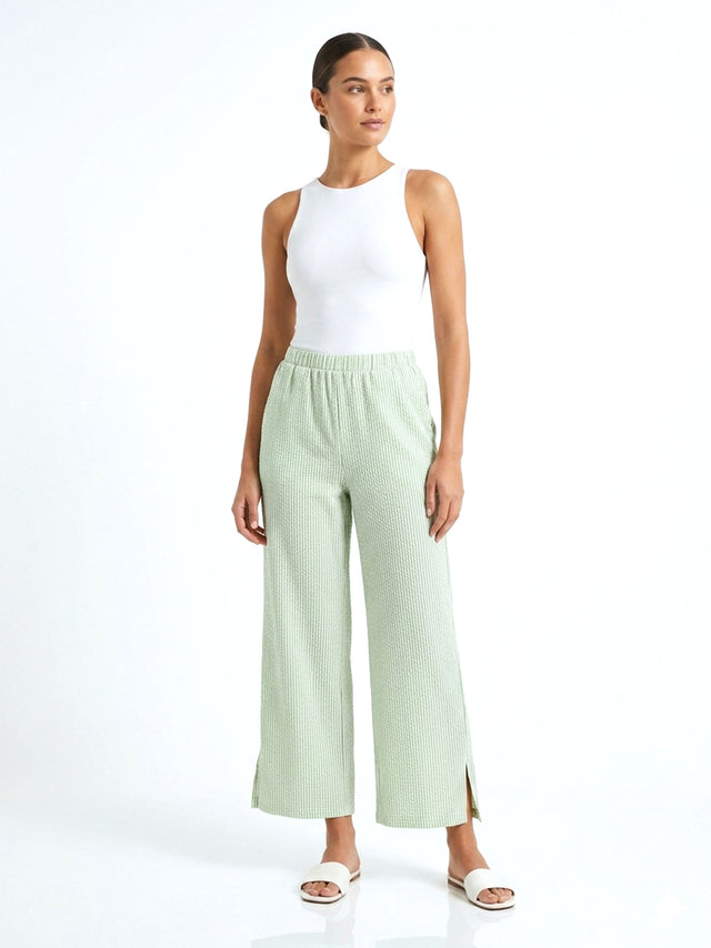 Image for Women's Textured Pant,Mint Green/White