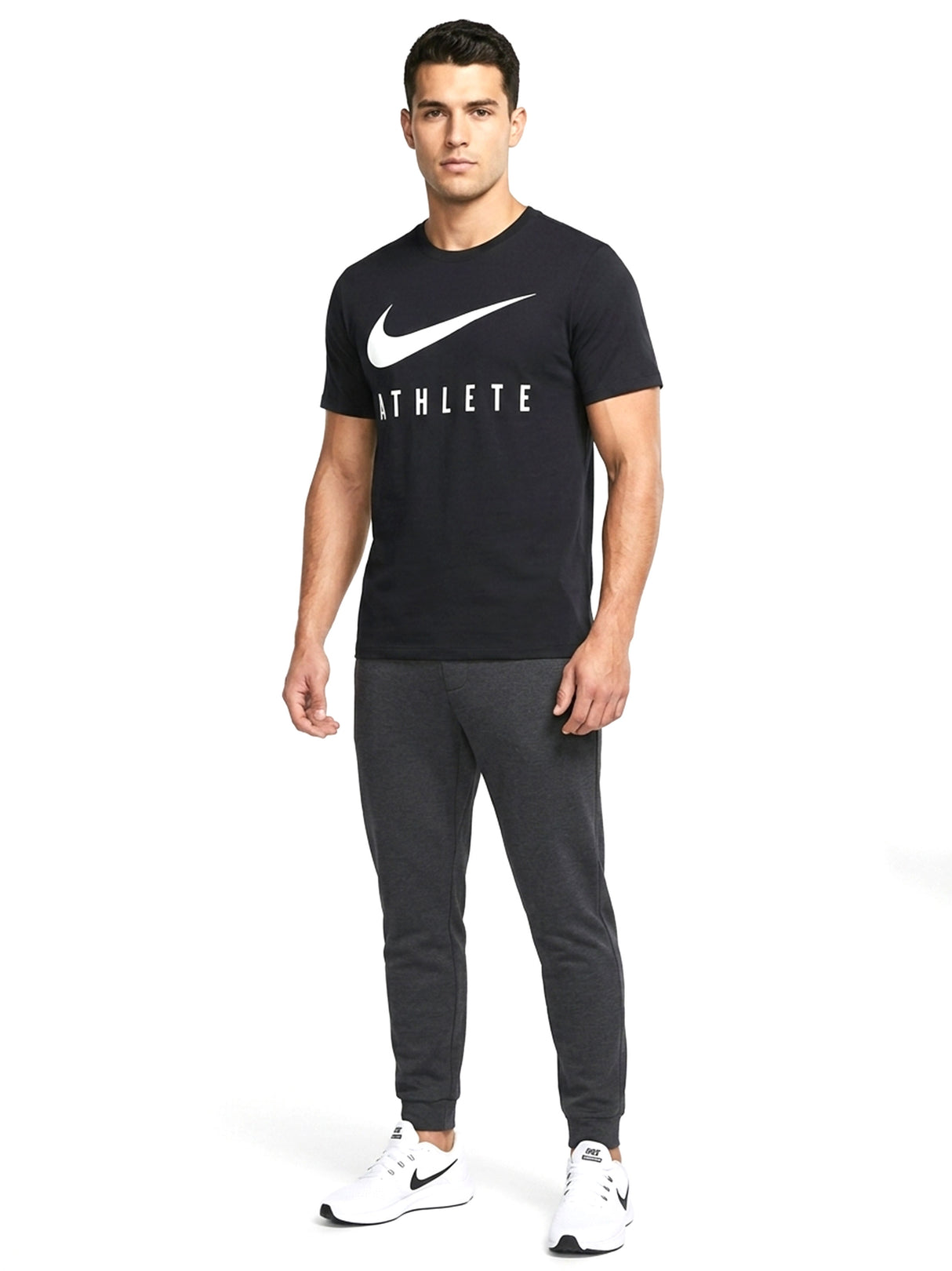 Image for Men's Brand Logo Printed Sport Top,Black