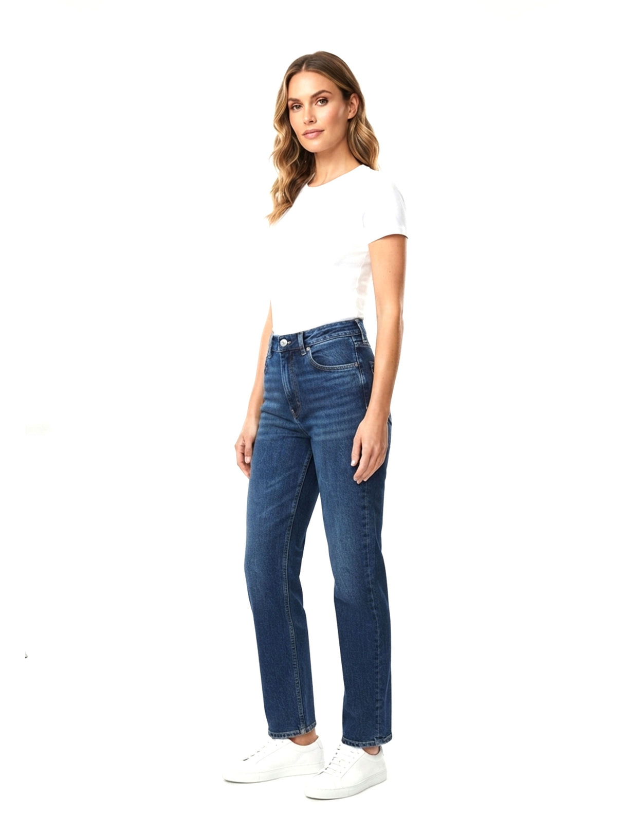 Image for Women's Washed Jeans,Light Navy