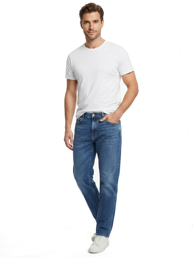 Image for Men's Plain Solid Jeans,Blue