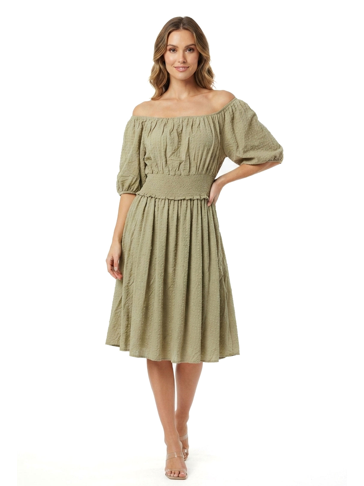 Image for Women's Textured Dress,Olive