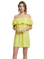 Image for Women's Plain Solid Dress,Yellow Green
