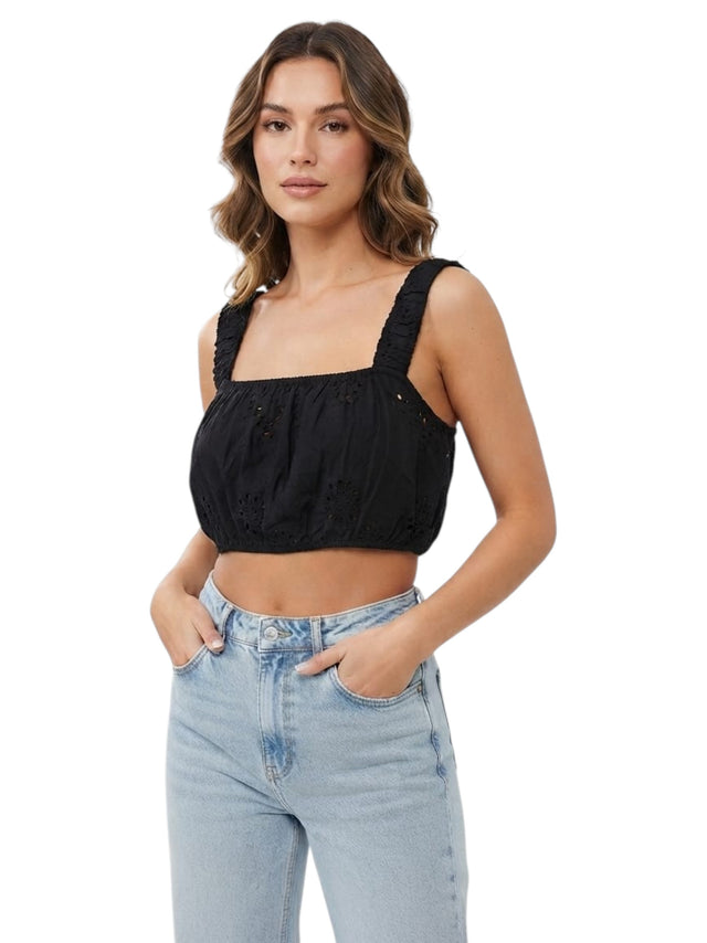 Image for Women's Lace Crop Top,Black