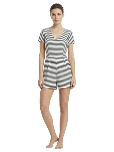 Image for Women's Stripped Jumpsuit,White