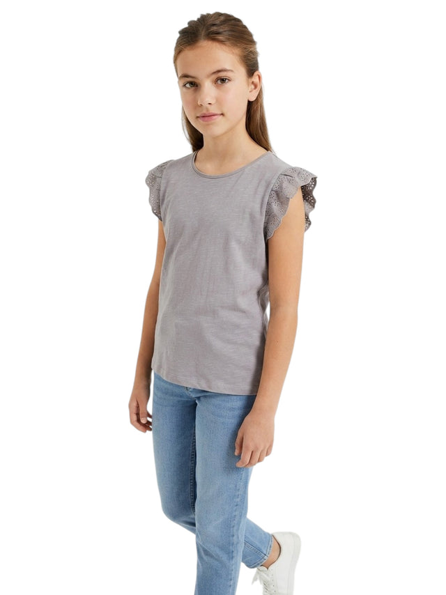 Image for Kids Girl's Plain Top,Grey