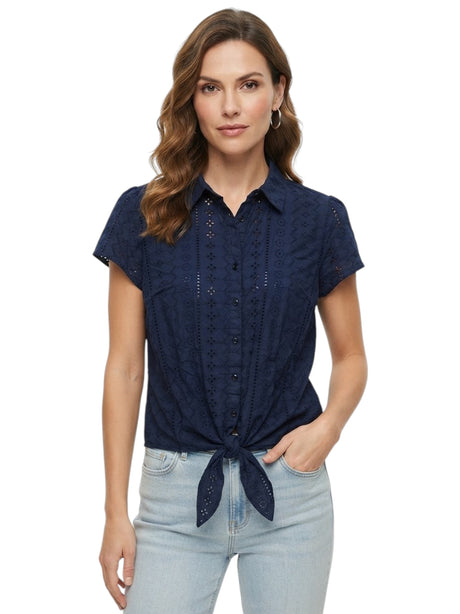 Image for Women's Lace Dress Shirt,Navy