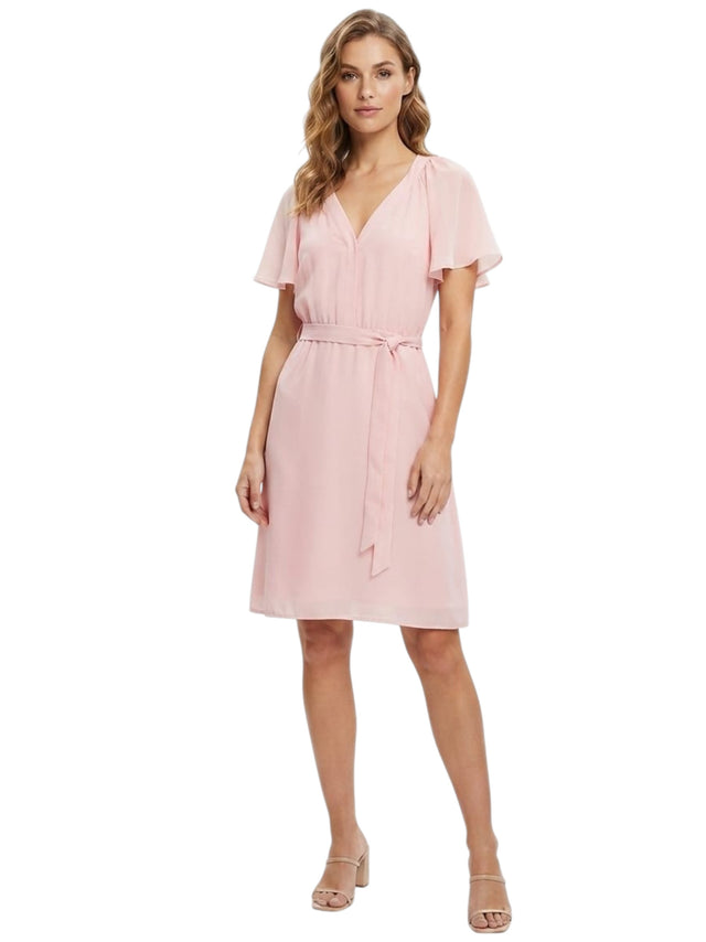 Image for Women's Plain Solid Dress,Light Pink