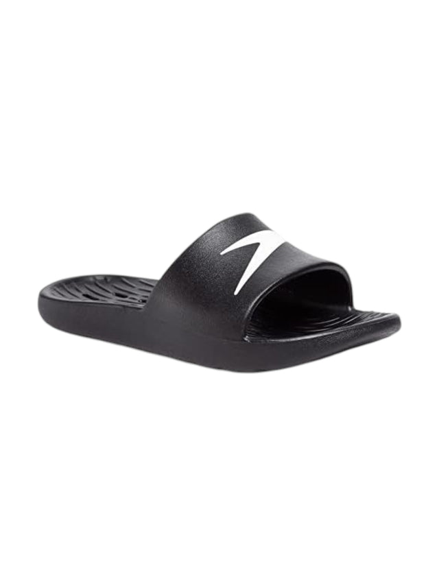 Image for Men's Logo Patched Slippers,Black