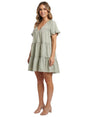 Image for Women's Plain Solid Dress,Dusty Olive