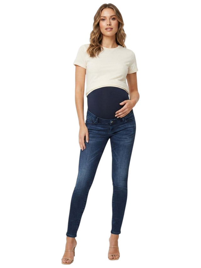 Image for Women's Washed Pregnant Jeans,Navy