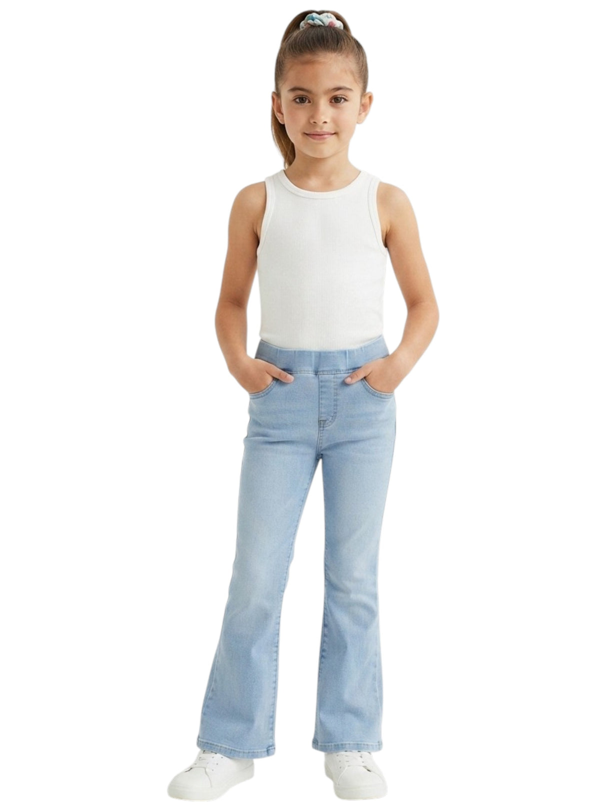 Image for Kids Girl's Plain Solid Jeans,Light Blue