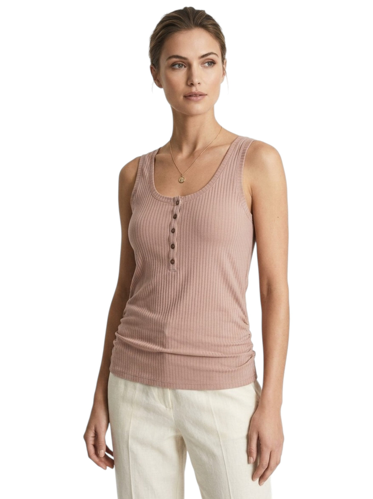 Image for Women's Ribbed Top,Nude