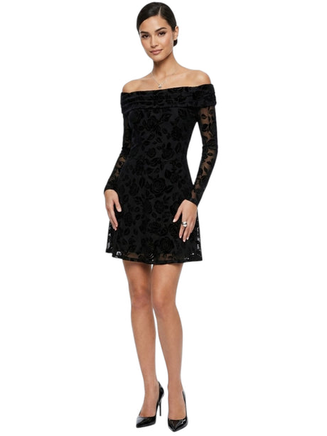 Image for Women's Printed Dress,Black