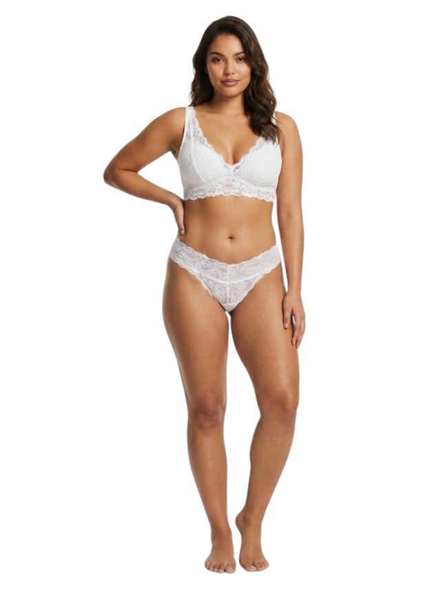 Image for Women's Lace Thong,White