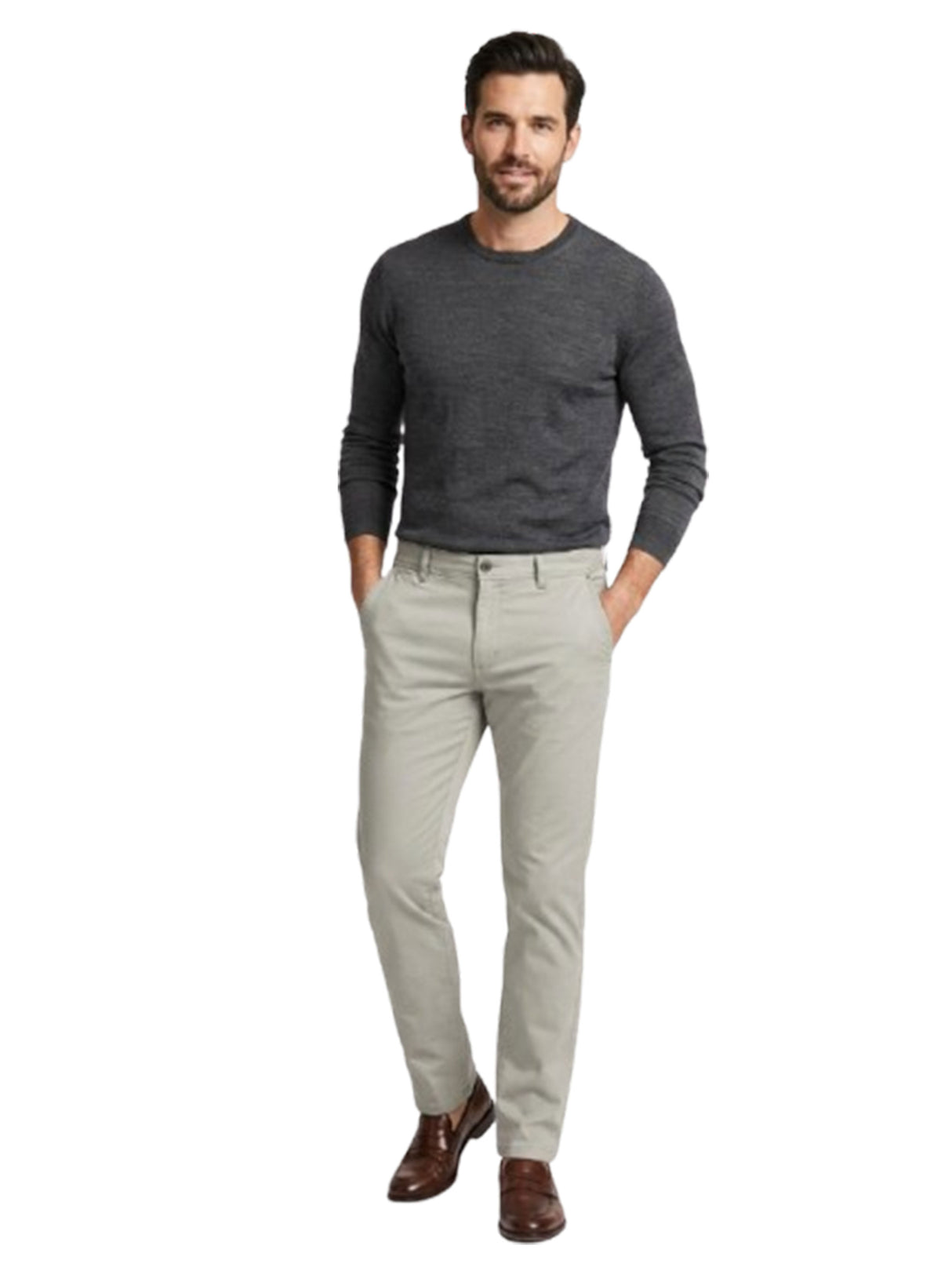Image for Men's Plain Pants,Light Grey