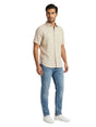 Image for Men's Plain Dress-Shirt,Beige