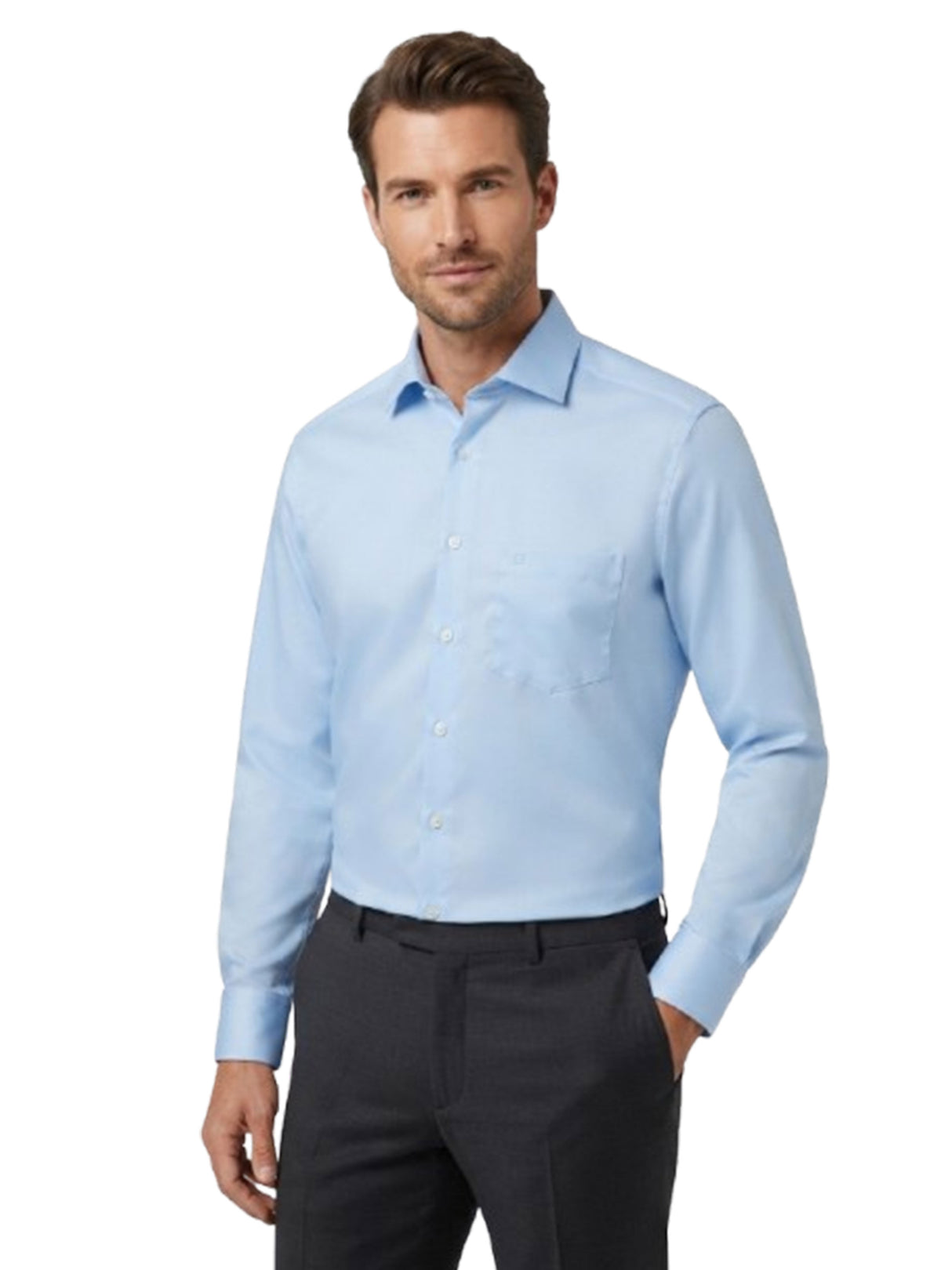 Image for Men's Plain Solid Dress Shirt,Light Blue