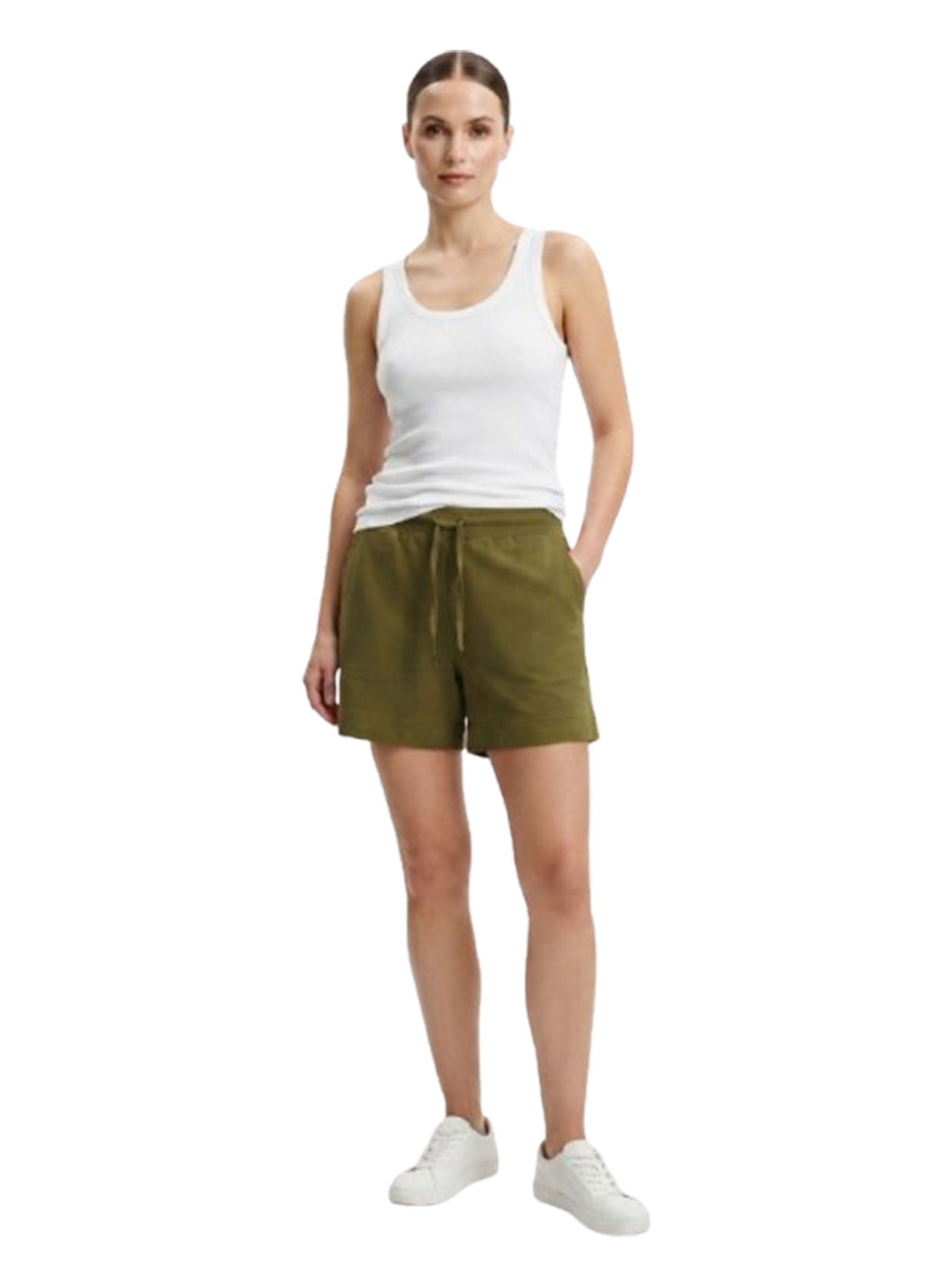 Image for Women's Plain Solid Short,Olive
