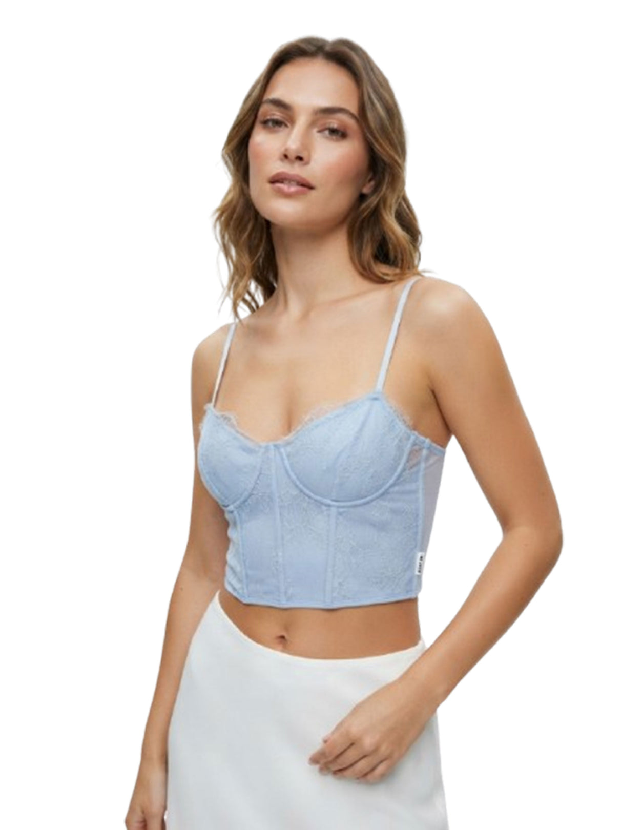 Image for Women's Plain Lace Top,Light Blue