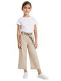 Image for Kids Girl's Plain Pants With Belt,Beige